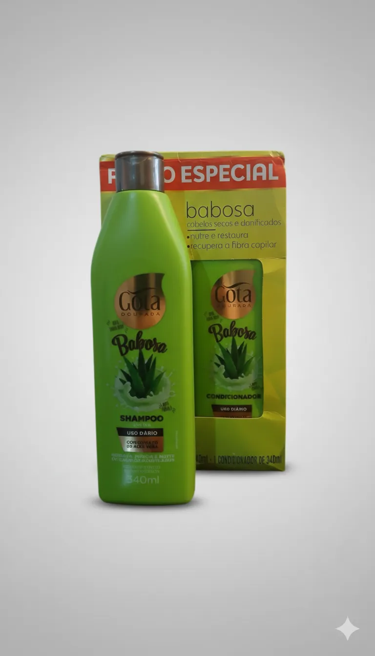 Set Gota Dourada - Shampoo + Acondicionador Babosa